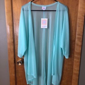 LuLaRoe Teal Blue Lindsay NWT Sheer Flowy Cardigan